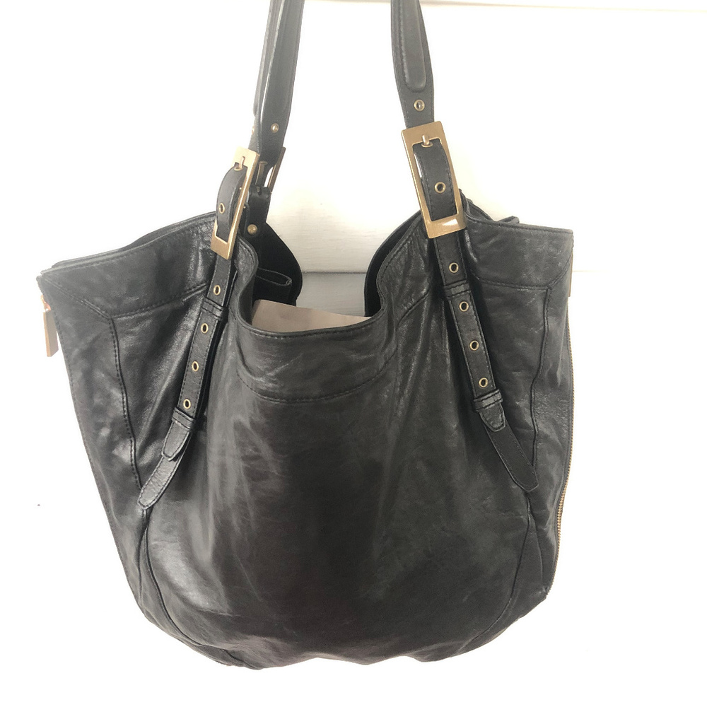 Kooba Blake Black Leather X-Large Shopper Tote Purse